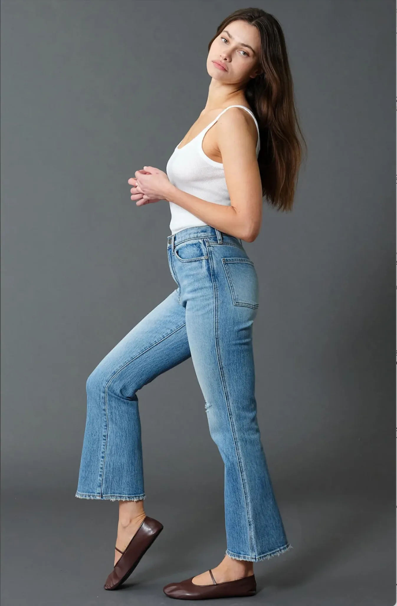 SOHO HIGH RISE ANKLE FLARE JEANS