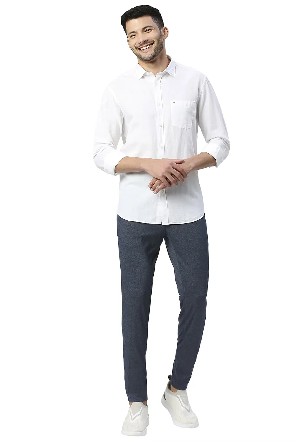 Tapered Fit Poly Rayon Stretch Knit Trousers