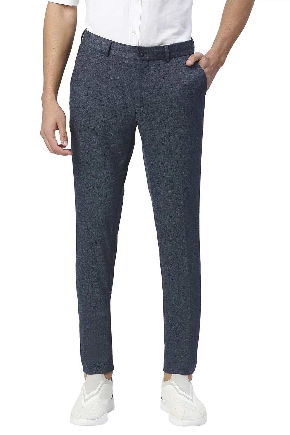 Tapered Fit Poly Rayon Stretch Knit Trousers