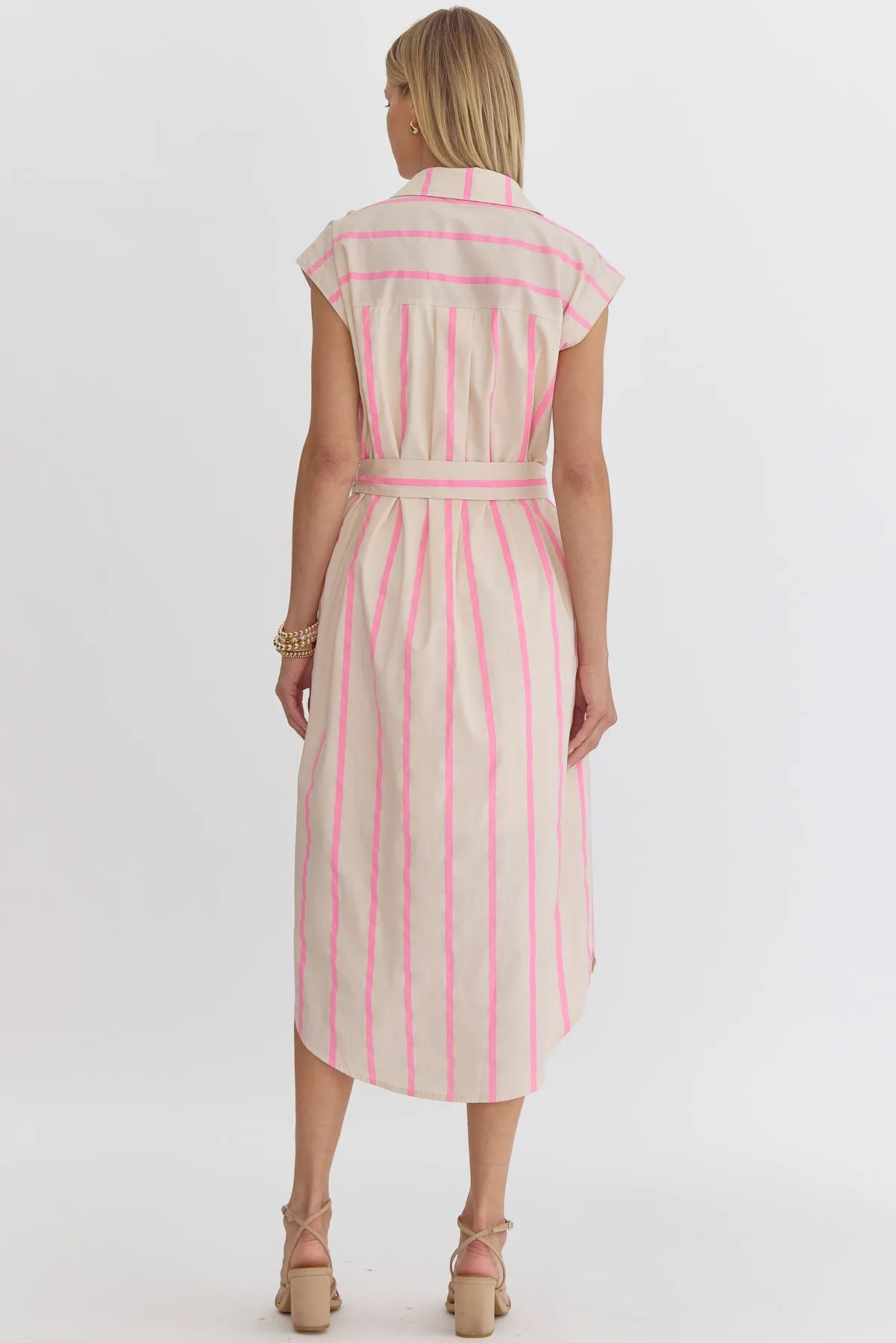 Thea Striped Midi Dress