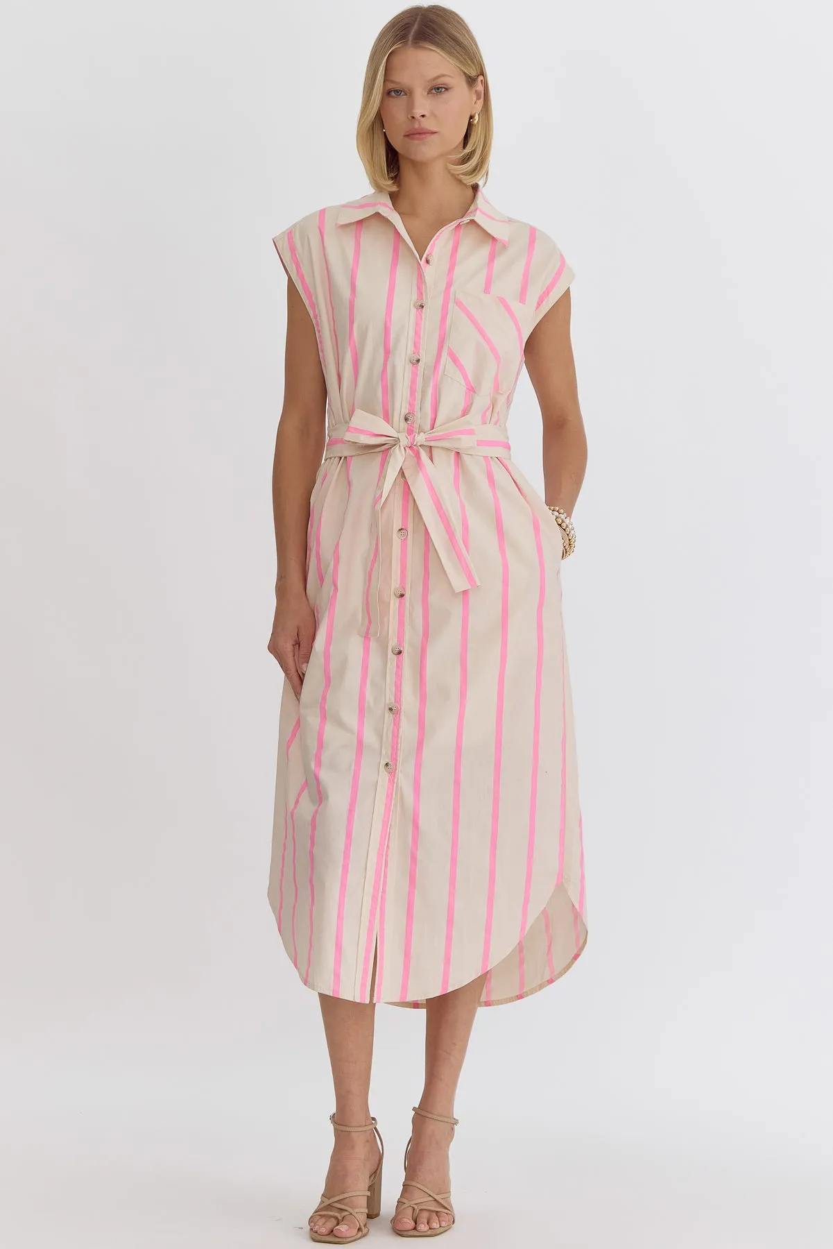 Thea Striped Midi Dress