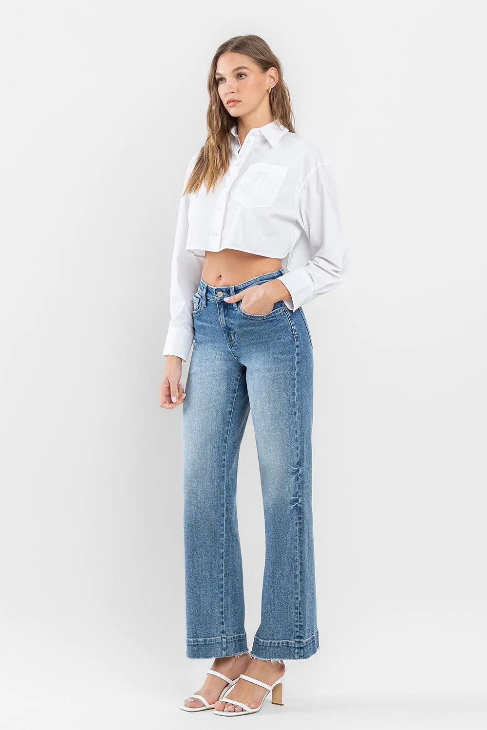 Wide Leg High Rise Jeans